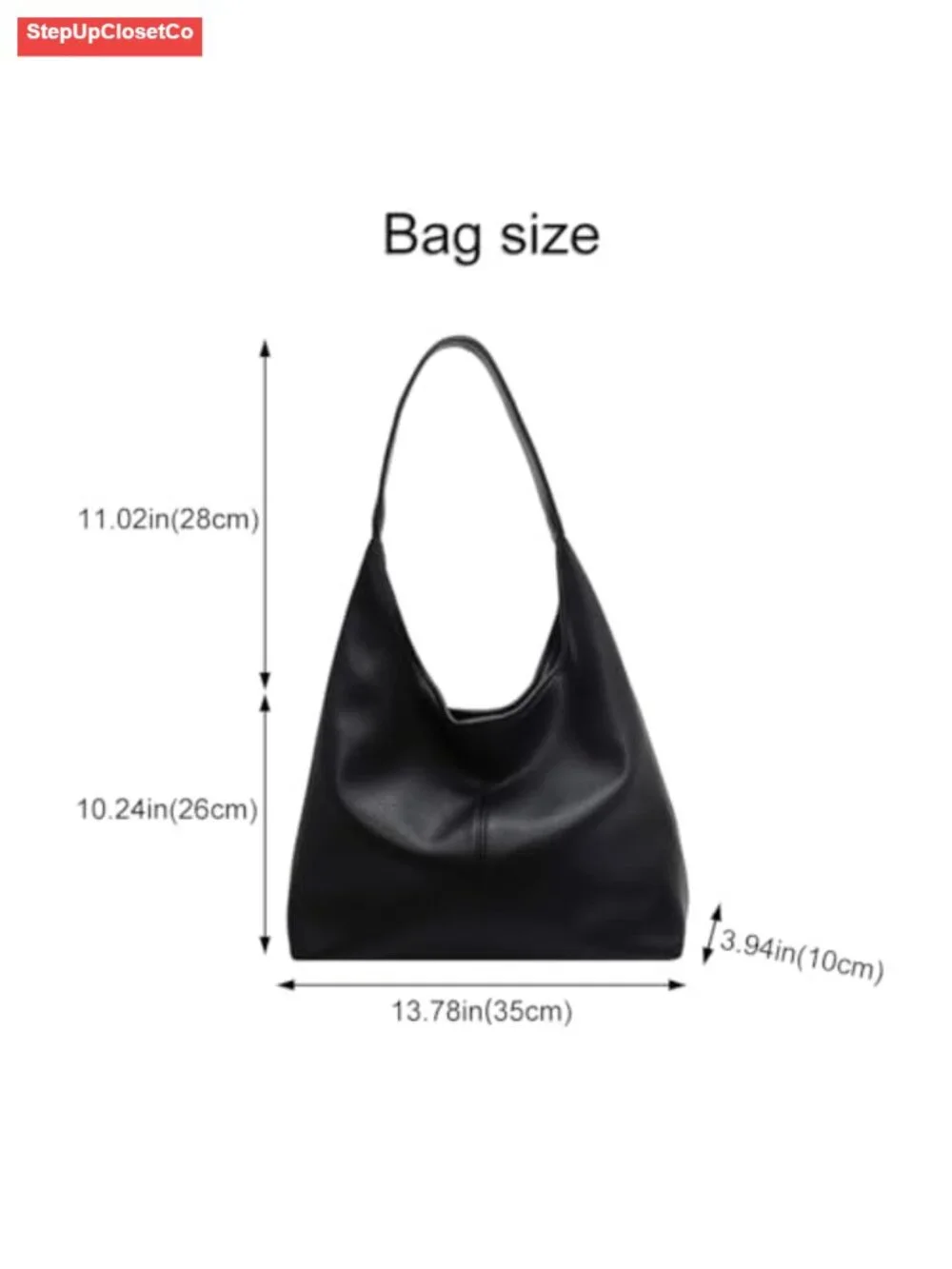 Slouchy Hobo Tote Bag PU Leather Shoulder Purse 2 Pack Women